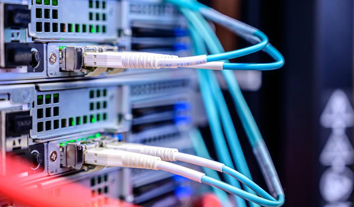 Snap Server storage unit with network cabling connected